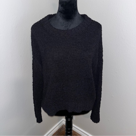 Social Standard By Sanctuary Popcorn Texture Cardigan‎ Black Sweater Women Large - Picture 1 of 5